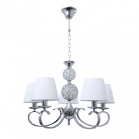 Distribuidor - Lâmpadas Diversas | Lâmpadas Clássicas | LAMPARA ORDOÑEZ 5XE14 CROMO PANTALLA BLANCA REGX60X60 CM Ref: 201655020